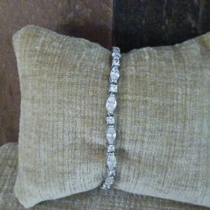 FAS Silver Rhinestone Tennis Bracelet